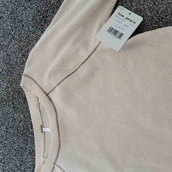 NWT Free People Mix Thermal Cuff Long Sleeve Y2K Top women boho - Picture 6 of 12